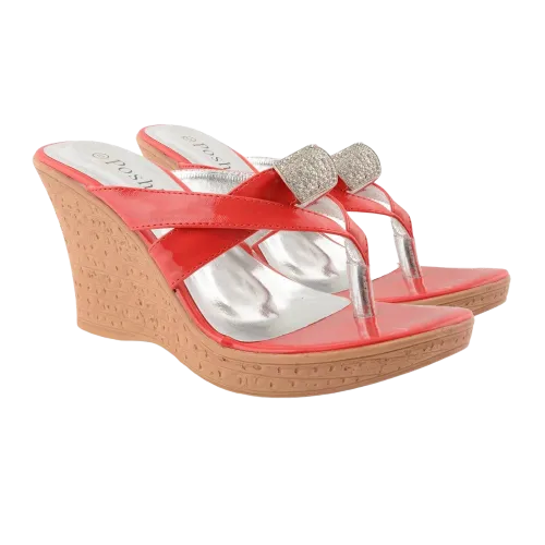 New Ladies High Wedge Heel Toe Thong Diamante Flip Flop Sandals