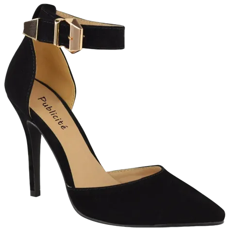 Womens high heel point toe stiletto sandals ankle strap court shoes