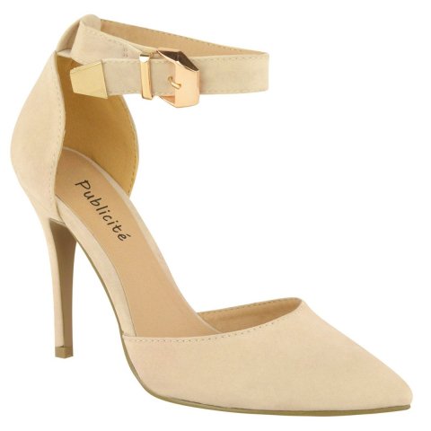 Womens high heel point toe stiletto sandals ankle strap court shoes
